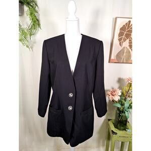 Vintage Lacy After Noon By Shell Kepler Women's Blazer Black Size 14
